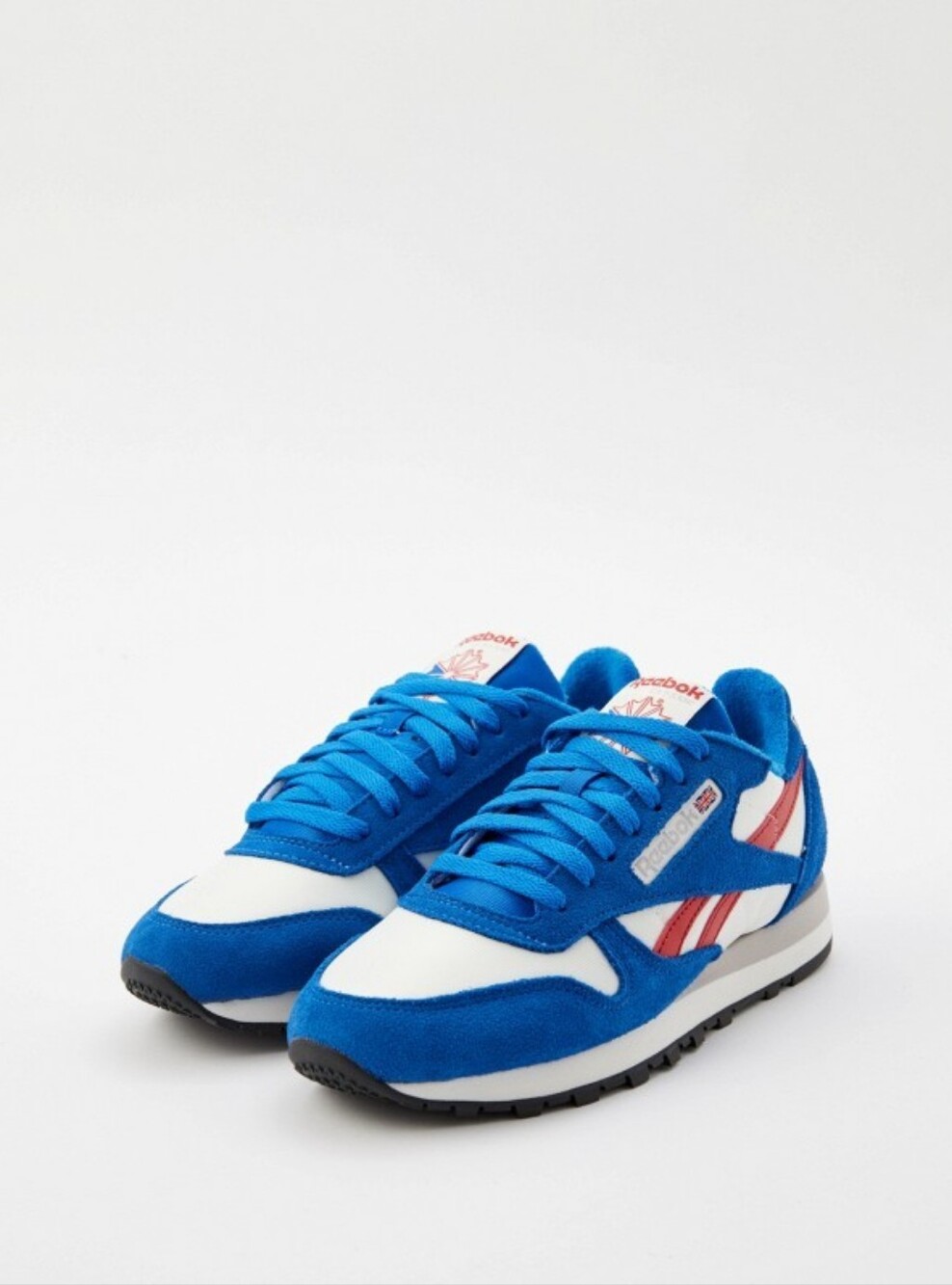 Reebok Men's Blue, Red Classic Leather Sneakers